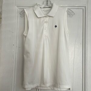 Tory Sport sleeveless white polo